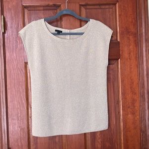 Gold metallic cap sleeve Talbots top